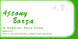 ajtony borza business card
